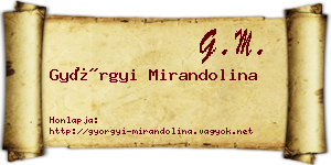 Györgyi Mirandolina névjegykártya