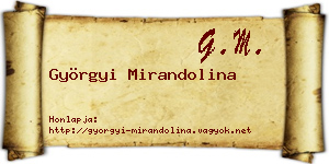 Györgyi Mirandolina névjegykártya